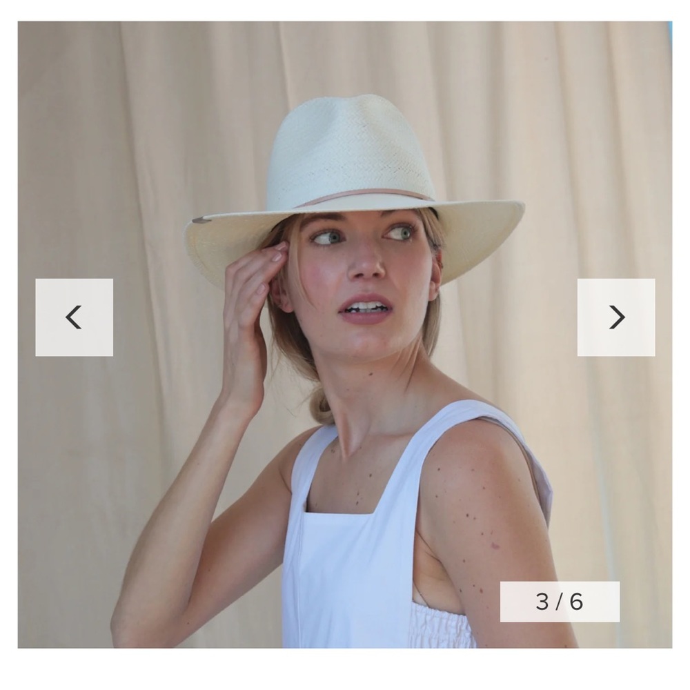Kin the Label packable straw hat / fedora ivory M